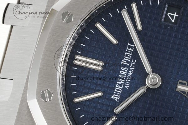 Unisex Royal Oak 39mm 16202 “50th Anniversary” SS ZF 1:1 Best Edition Blue Textured Dial on SS Bracelet A 4627