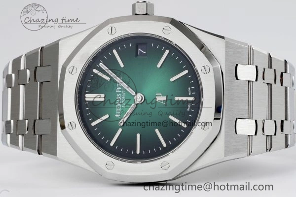 Royal Oak 39mm 16202 “50th Anniversary” SS ZF 1:1 Best Edition Green Textured Dial on SS Bracelet A Durable 4630
