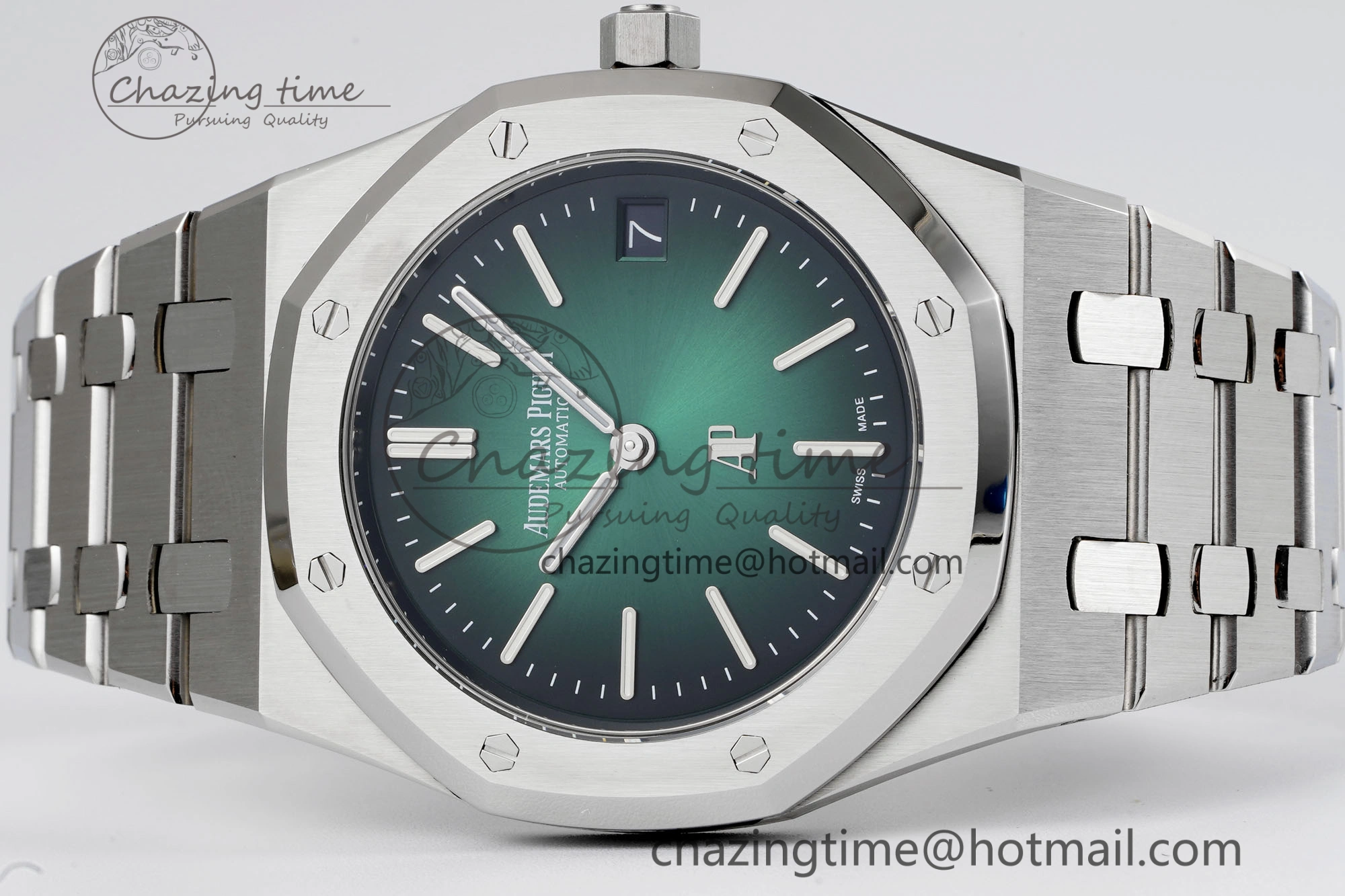 Royal Oak 39mm 16202 “50th Anniversary” SS ZF 1:1 Best Edition Green Textured Dial on SS Bracelet A Durable 4630