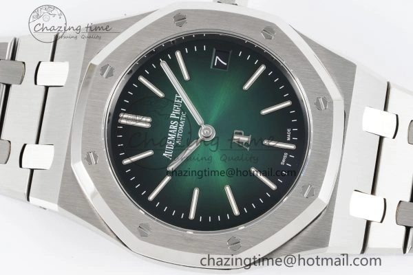 Royal Oak 39mm 16202 “50th Anniversary” SS ZF 1:1 Best Edition Green Textured Dial on SS Bracelet A Durable 4630