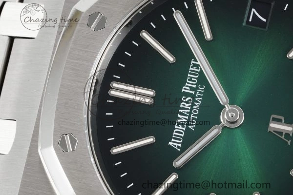 Royal Oak 39mm 16202 “50th Anniversary” SS ZF 1:1 Best Edition Green Textured Dial on SS Bracelet A Durable 4630