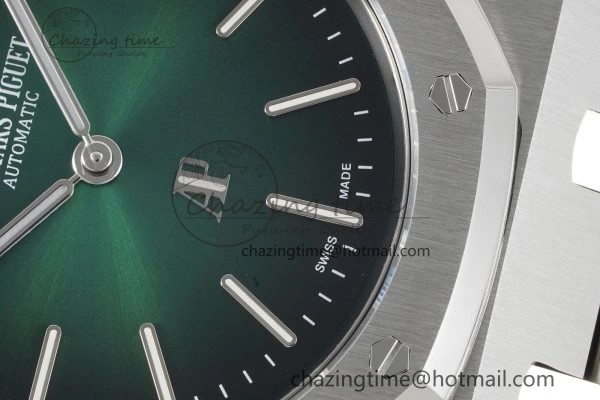 Royal Oak 39mm 16202 “50th Anniversary” SS ZF 1:1 Best Edition Green Textured Dial on SS Bracelet A Durable 4630
