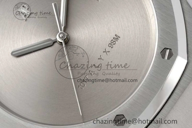 Royal Oak 41mm 1017 ALYX 9SM SS APSF Best Edition Silver Dial on SS Bracelet SA3120 Super Clone WrinkleFree 4626