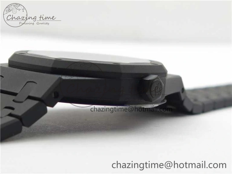 HighPerformance Royal Oak 41mm 15400 DLC ZF 1:1 Best Edition Black Textured Dial on SS Bracelet A3120 (Free Box) 4823
