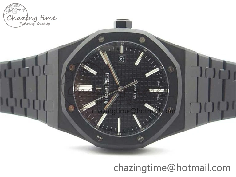 HighPerformance Royal Oak 41mm 15400 DLC ZF 1:1 Best Edition Black Textured Dial on SS Bracelet A3120 (Free Box) 4823
