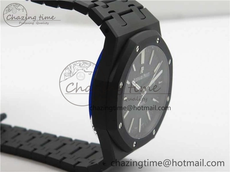 HighPerformance Royal Oak 41mm 15400 DLC ZF 1:1 Best Edition Black Textured Dial on SS Bracelet A3120 (Free Box) 4823