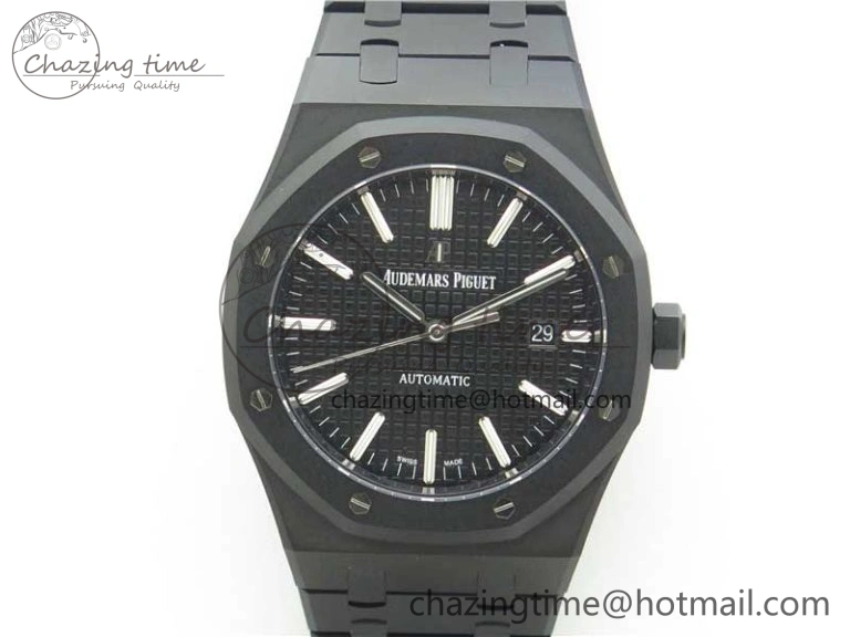HighPerformance Royal Oak 41mm 15400 DLC ZF 1:1 Best Edition Black Textured Dial on SS Bracelet A3120 (Free Box) 4823