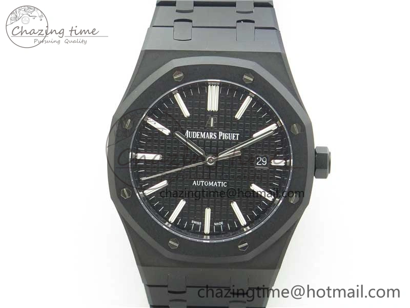 HighPerformance Royal Oak 41mm 15400 DLC ZF 1:1 Best Edition Black Textured Dial on SS Bracelet A3120 (Free Box) 4823