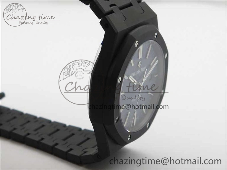Elegant Royal Oak 41mm 15400 DLC ZF 1:1 Best Edition Blue Textured Dial on SS Bracelet A3120 (Free Box) 4822