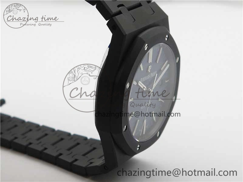 Elegant Royal Oak 41mm 15400 DLC ZF 1:1 Best Edition Blue Textured Dial on SS Bracelet A3120 (Free Box) 4822