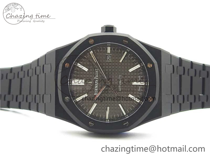 Royal Oak 41mm 15400 DLC ZF 1:1 Best Edition Gray Textured Dial on SS Bracelet A3120 (Free Box) FastDry 4824