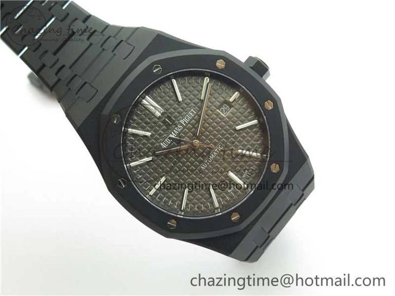 Royal Oak 41mm 15400 DLC ZF 1:1 Best Edition Gray Textured Dial on SS Bracelet A3120 (Free Box) FastDry 4824