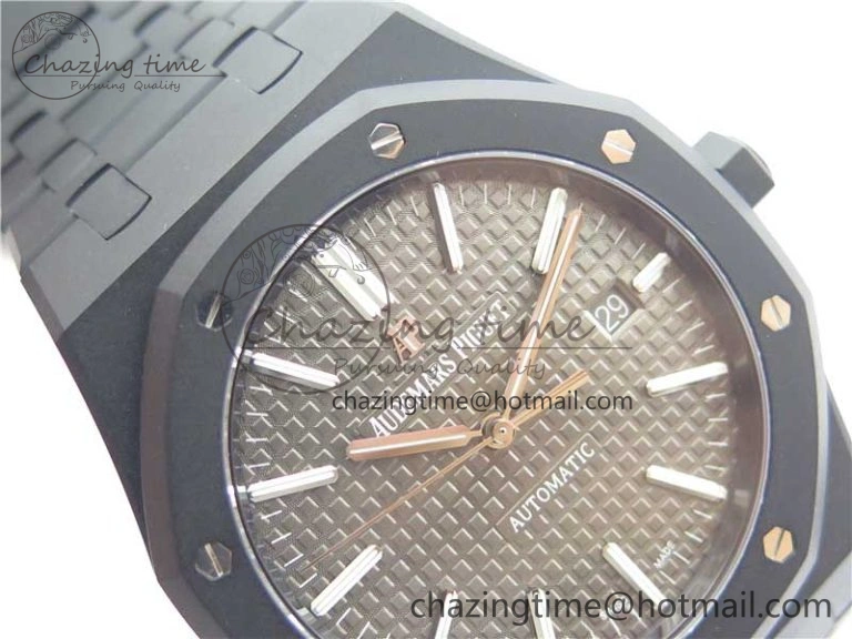 Royal Oak 41mm 15400 DLC ZF 1:1 Best Edition Gray Textured Dial on SS Bracelet A3120 (Free Box) FastDry 4824