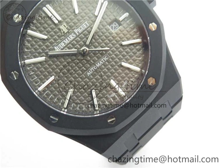 Royal Oak 41mm 15400 DLC ZF 1:1 Best Edition Gray Textured Dial on SS Bracelet A3120 (Free Box) FastDry 4824