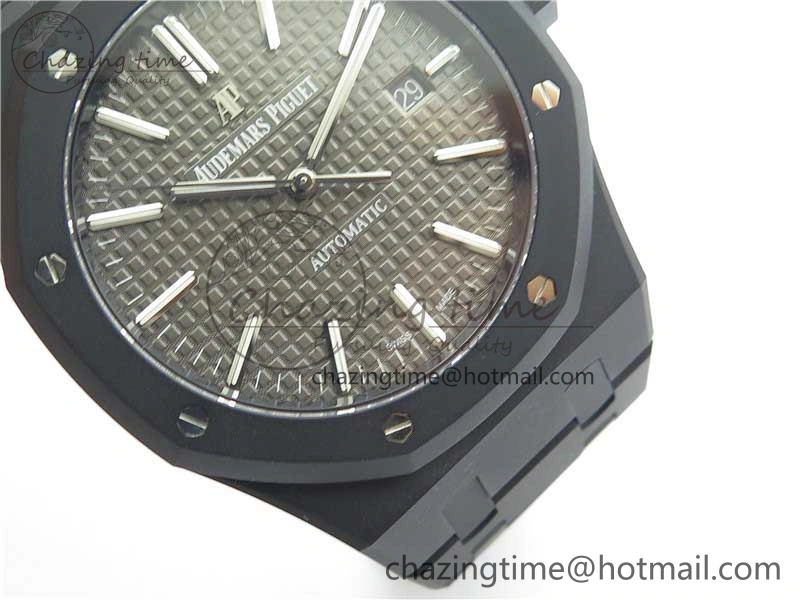 Royal Oak 41mm 15400 DLC ZF 1:1 Best Edition Gray Textured Dial on SS Bracelet A3120 (Free Box) FastDry 4824