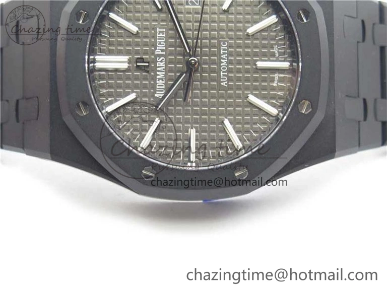 Royal Oak 41mm 15400 DLC ZF 1:1 Best Edition Gray Textured Dial on SS Bracelet A3120 (Free Box) FastDry 4824