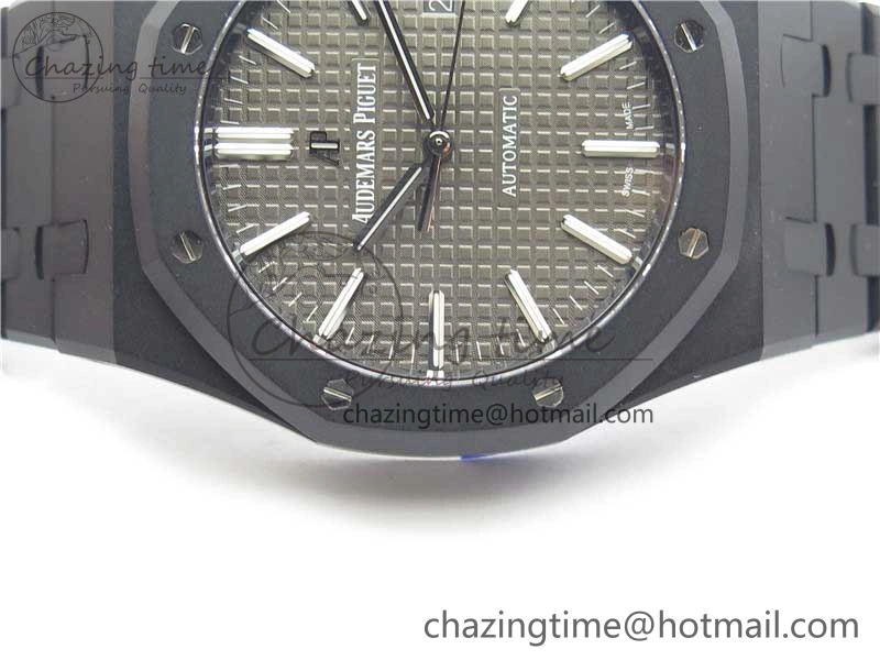 Royal Oak 41mm 15400 DLC ZF 1:1 Best Edition Gray Textured Dial on SS Bracelet A3120 (Free Box) FastDry 4824