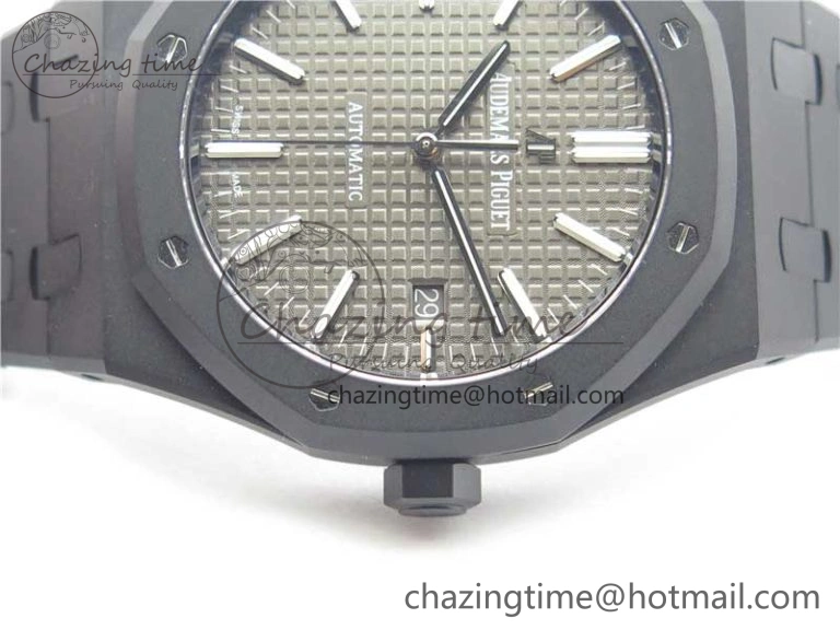 Royal Oak 41mm 15400 DLC ZF 1:1 Best Edition Gray Textured Dial on SS Bracelet A3120 (Free Box) FastDry 4824