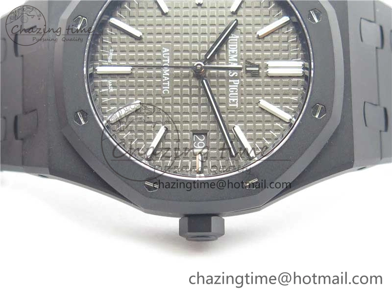 Royal Oak 41mm 15400 DLC ZF 1:1 Best Edition Gray Textured Dial on SS Bracelet A3120 (Free Box) FastDry 4824