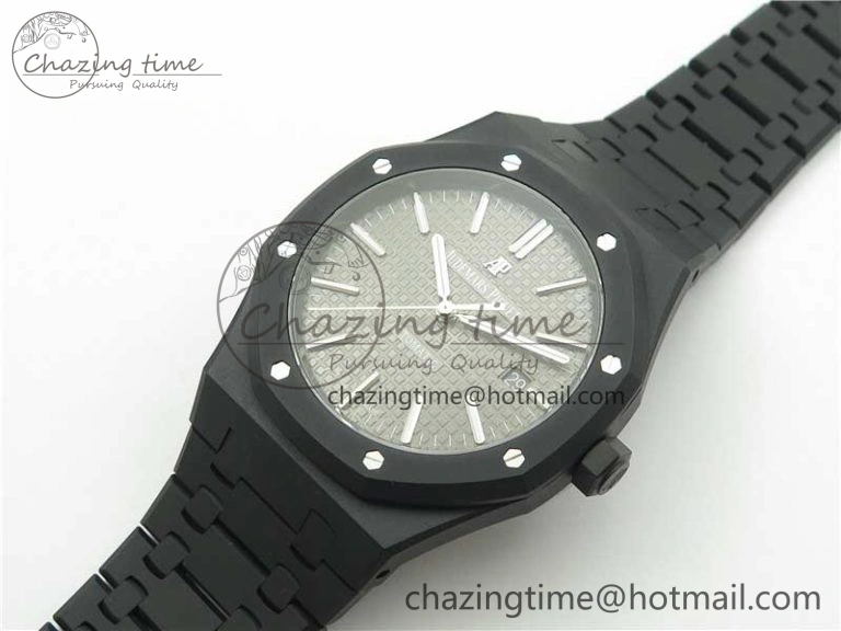 Royal Oak 41mm 15400 DLC ZF 1:1 Best Edition Gray Textured Dial on SS Bracelet A3120 (Free Box) FastDry 4824