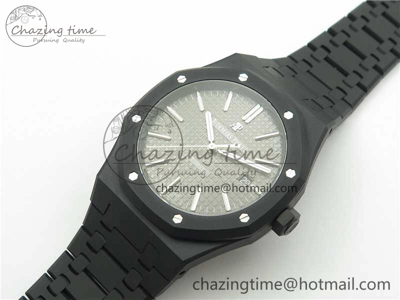 Royal Oak 41mm 15400 DLC ZF 1:1 Best Edition Gray Textured Dial on SS Bracelet A3120 (Free Box) FastDry 4824
