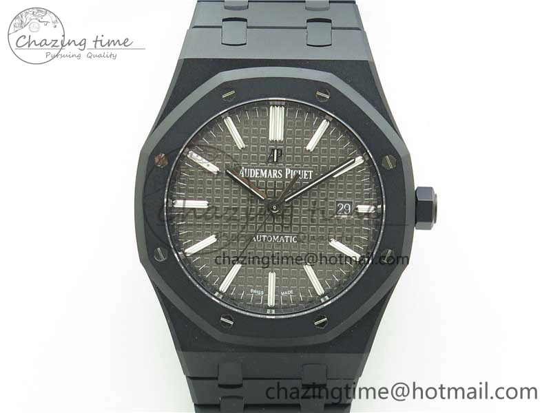 Royal Oak 41mm 15400 DLC ZF 1:1 Best Edition Gray Textured Dial on SS Bracelet A3120 (Free Box) FastDry 4824