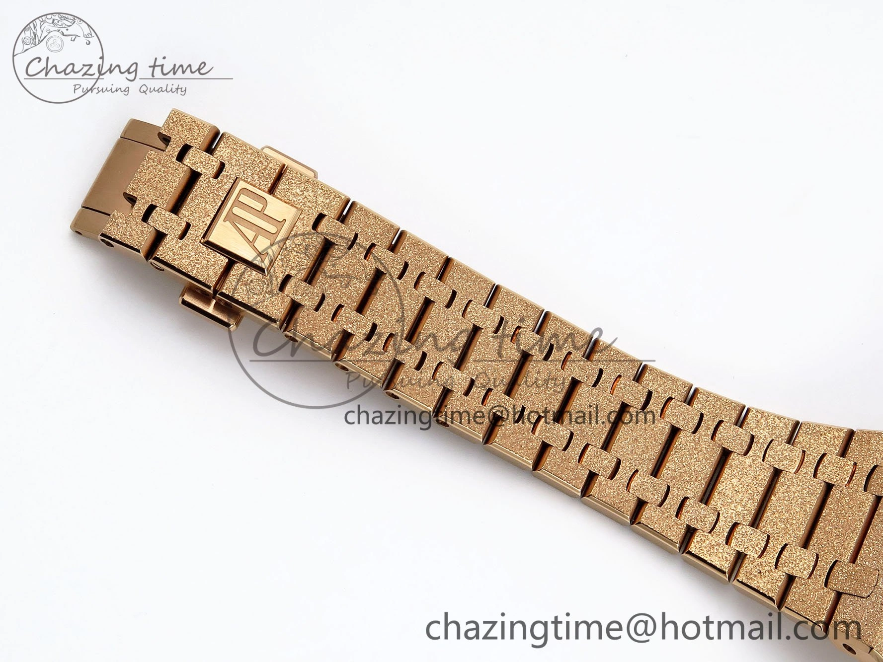Chic Royal Oak 41mm 15400 Frosted RG IPF 1:1 Best Edition White Textured Dial on RG Bracelet SA3120 Super Clone 4467