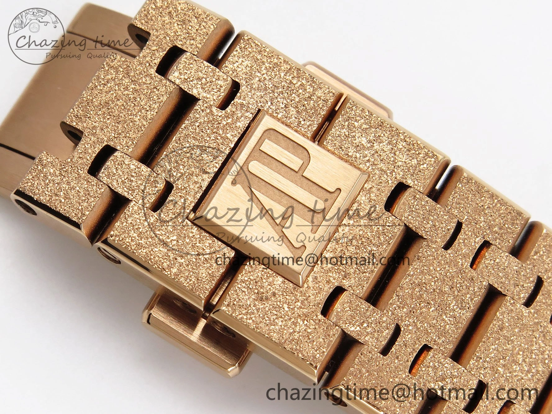 Chic Royal Oak 41mm 15400 Frosted RG IPF 1:1 Best Edition White Textured Dial on RG Bracelet SA3120 Super Clone 4467