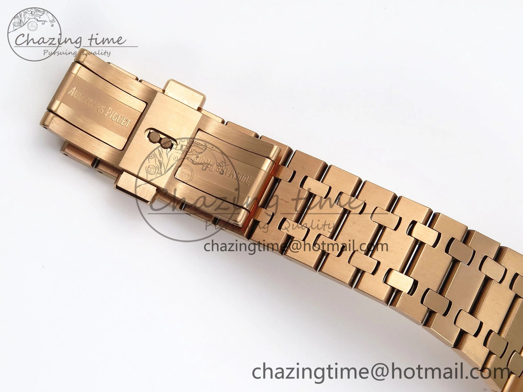 Chic Royal Oak 41mm 15400 Frosted RG IPF 1:1 Best Edition White Textured Dial on RG Bracelet SA3120 Super Clone 4467