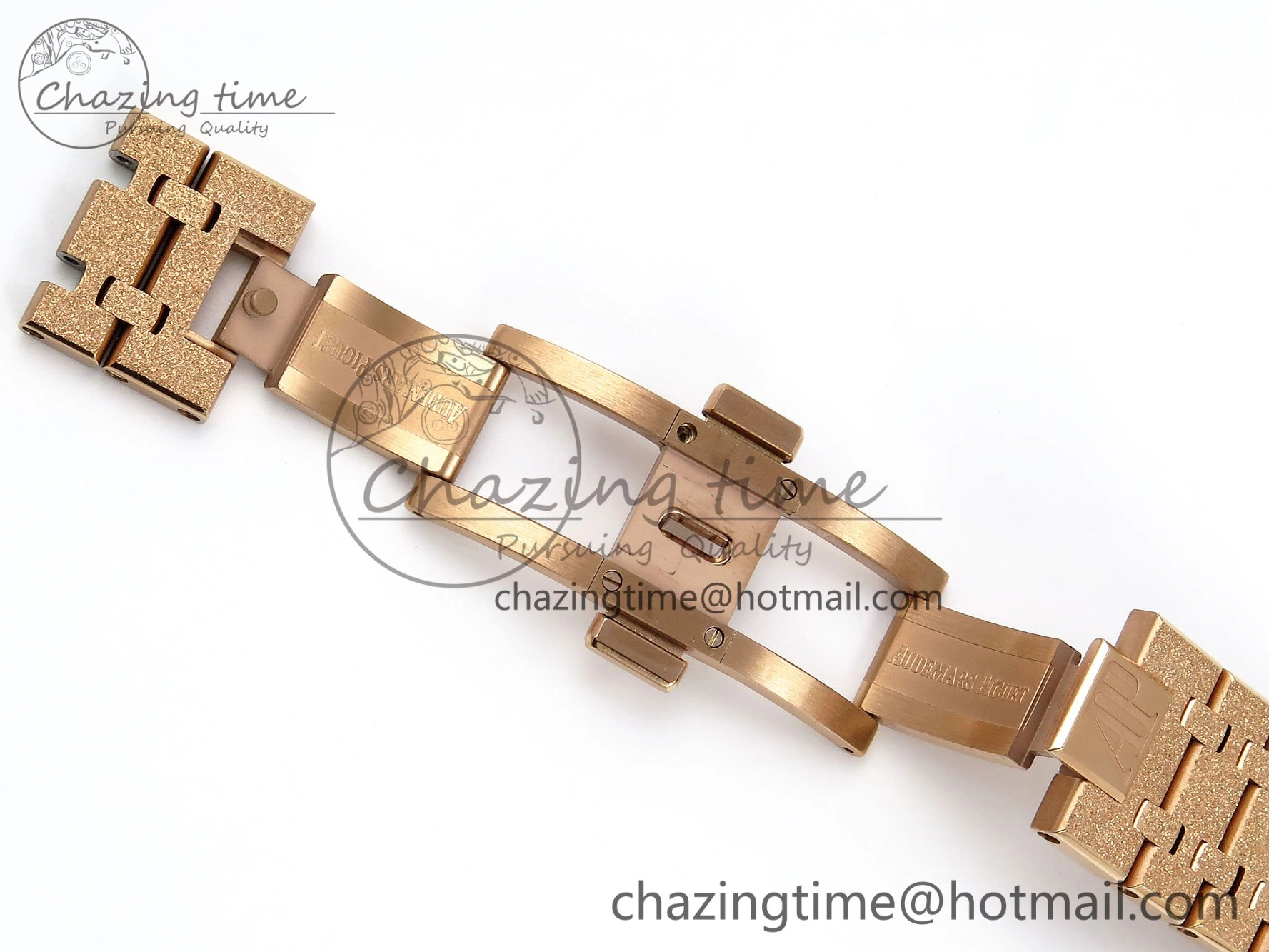 Chic Royal Oak 41mm 15400 Frosted RG IPF 1:1 Best Edition White Textured Dial on RG Bracelet SA3120 Super Clone 4467