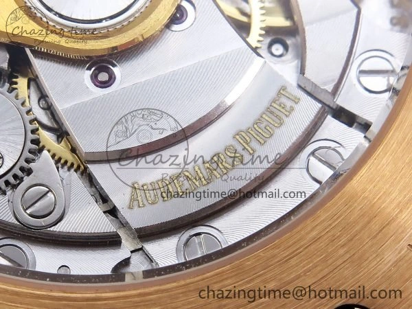 Chic Royal Oak 41mm 15400 Frosted RG IPF 1:1 Best Edition White Textured Dial on RG Bracelet SA3120 Super Clone 4467