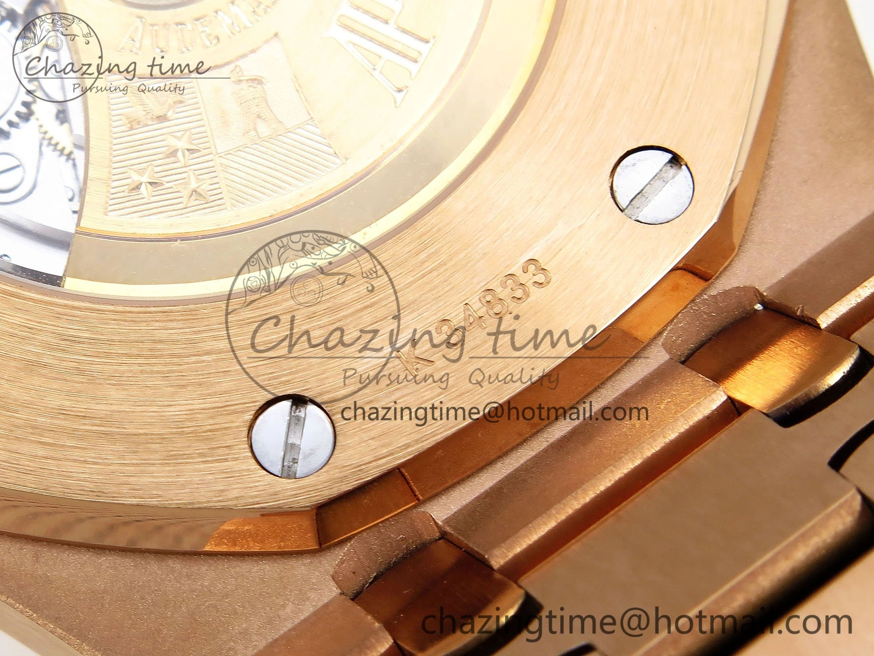 Chic Royal Oak 41mm 15400 Frosted RG IPF 1:1 Best Edition White Textured Dial on RG Bracelet SA3120 Super Clone 4467