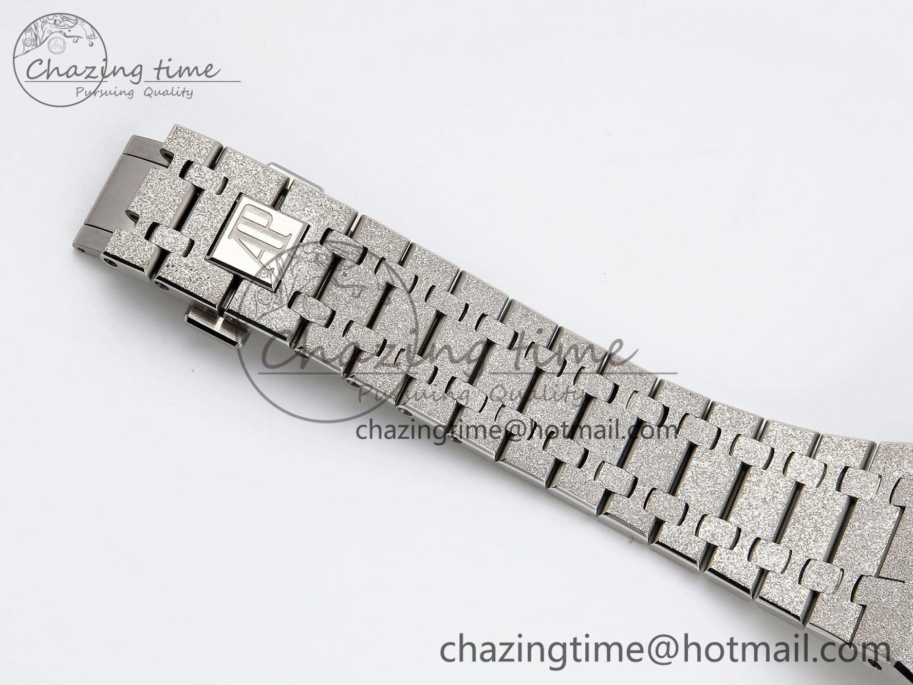 Resilient Royal Oak 41mm 15400 Frosted SS IPF 1:1 Best Edition Blue Textured Dial on SS Bracelet SA3120 Super Clone 4468