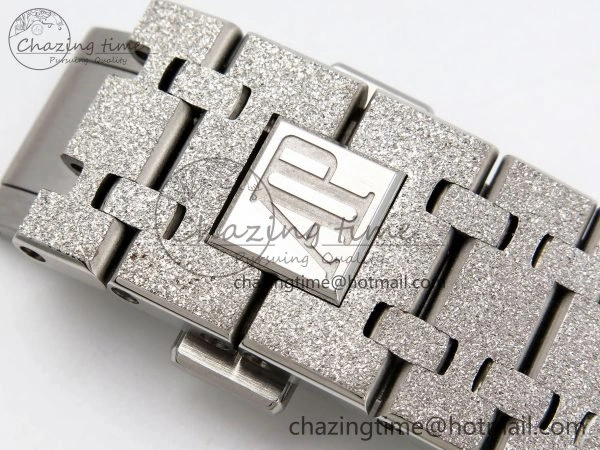 Resilient Royal Oak 41mm 15400 Frosted SS IPF 1:1 Best Edition Blue Textured Dial on SS Bracelet SA3120 Super Clone 4468