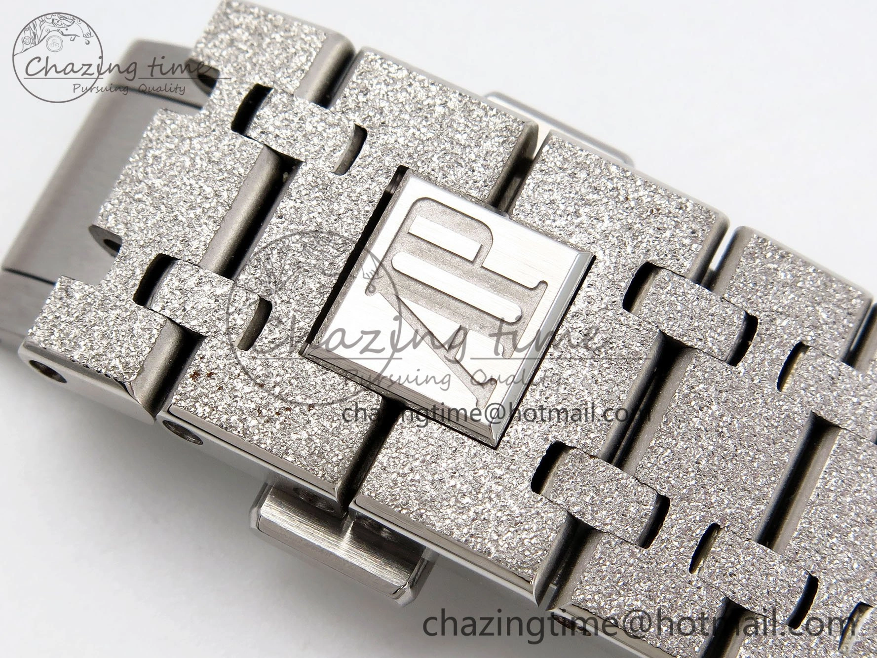 Resilient Royal Oak 41mm 15400 Frosted SS IPF 1:1 Best Edition Blue Textured Dial on SS Bracelet SA3120 Super Clone 4468