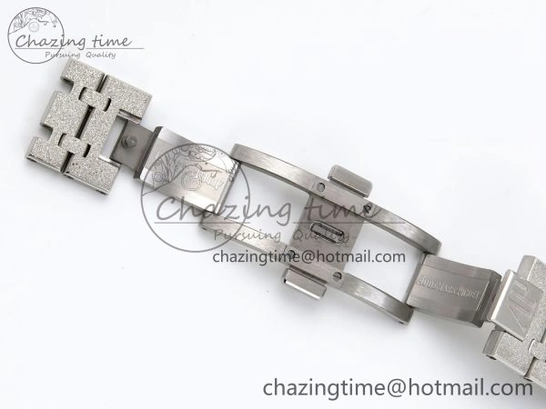 Resilient Royal Oak 41mm 15400 Frosted SS IPF 1:1 Best Edition Blue Textured Dial on SS Bracelet SA3120 Super Clone 4468