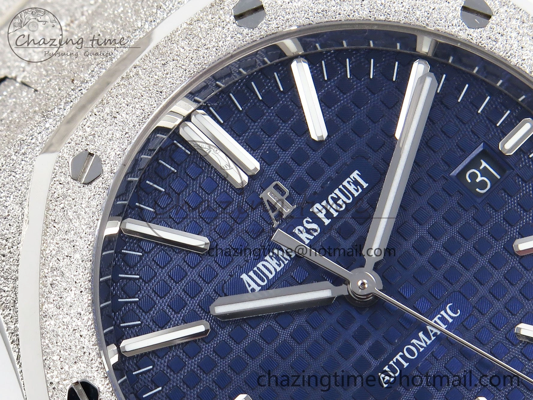 Resilient Royal Oak 41mm 15400 Frosted SS IPF 1:1 Best Edition Blue Textured Dial on SS Bracelet SA3120 Super Clone 4468