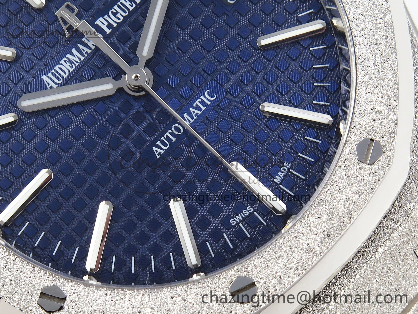 Resilient Royal Oak 41mm 15400 Frosted SS IPF 1:1 Best Edition Blue Textured Dial on SS Bracelet SA3120 Super Clone 4468