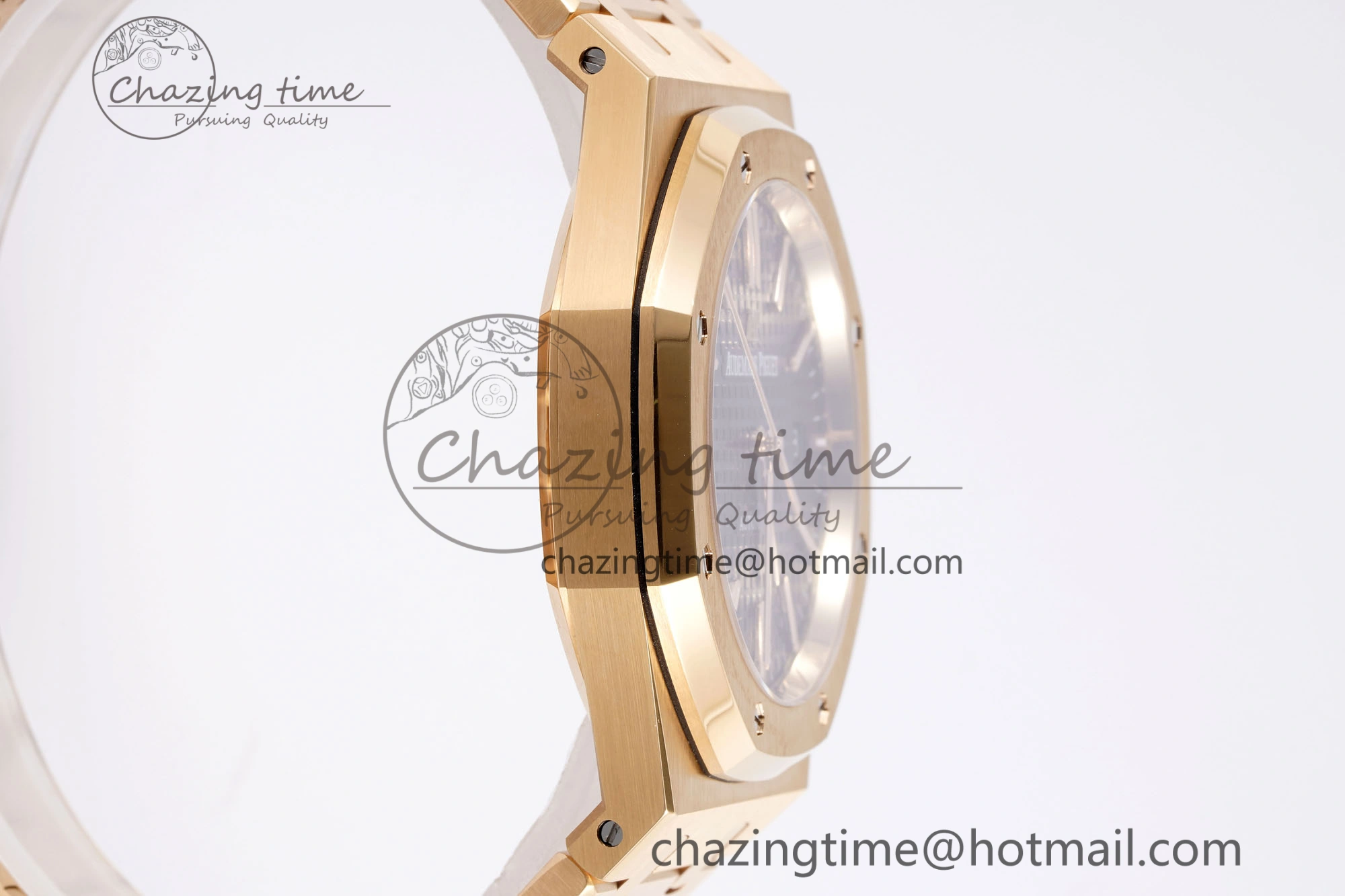 Royal Oak 41mm 15400 RG APSF 1:1 Best Edition Black Textured Dial on RG Bracelet SA3120 Super Clone V Cozy 4591