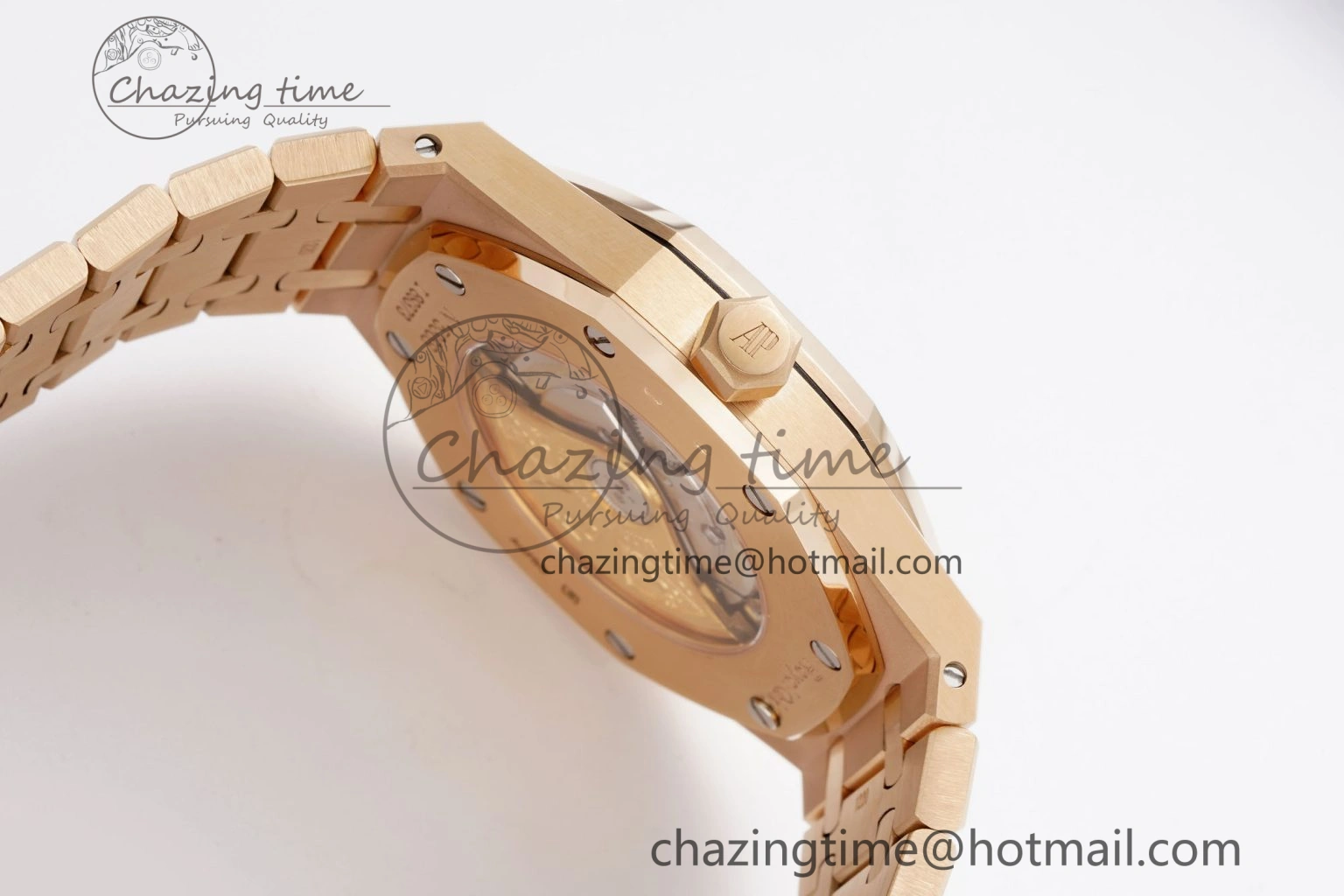 Royal Oak 41mm 15400 RG APSF 1:1 Best Edition Black Textured Dial on RG Bracelet SA3120 Super Clone V Cozy 4591