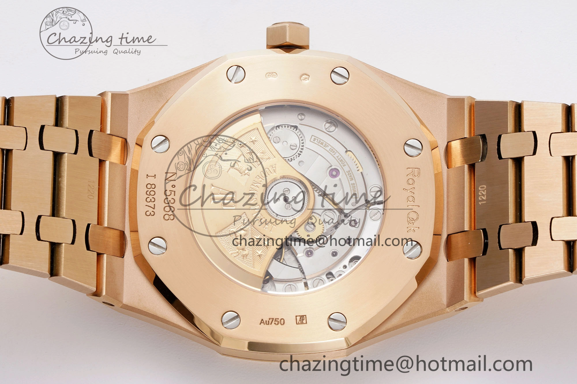 Royal Oak 41mm 15400 RG APSF 1:1 Best Edition Black Textured Dial on RG Bracelet SA3120 Super Clone V Cozy 4591
