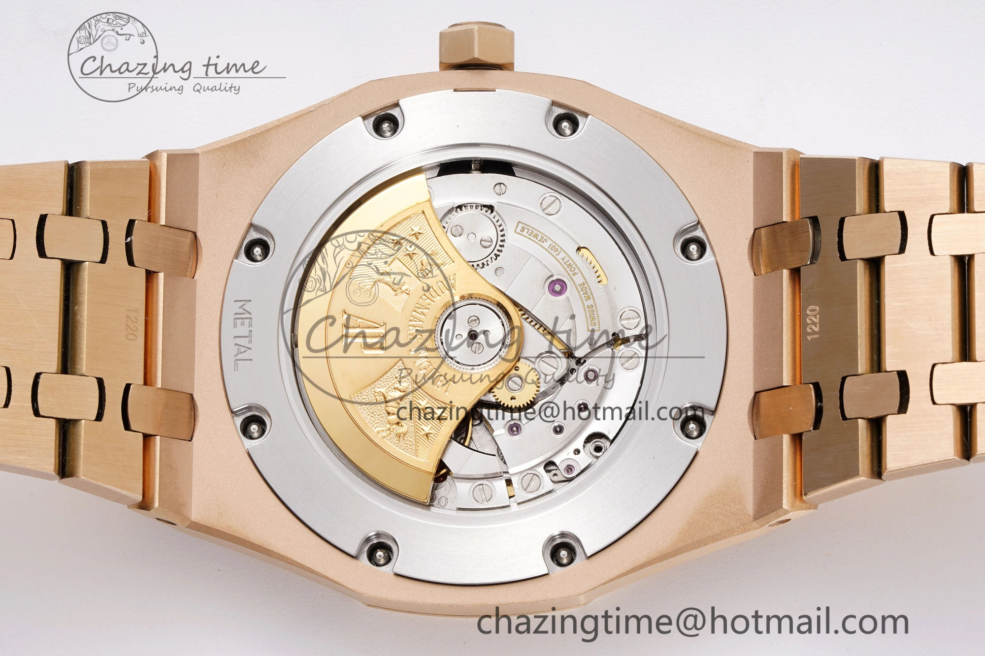 Royal Oak 41mm 15400 RG APSF 1:1 Best Edition Black Textured Dial on RG Bracelet SA3120 Super Clone V Cozy 4591