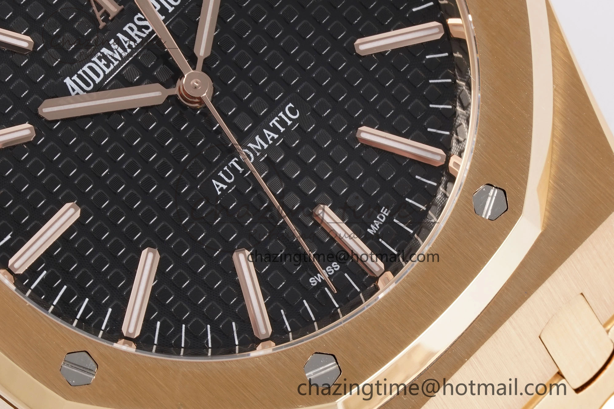 Royal Oak 41mm 15400 RG APSF 1:1 Best Edition Black Textured Dial on RG Bracelet SA3120 Super Clone V Cozy 4591