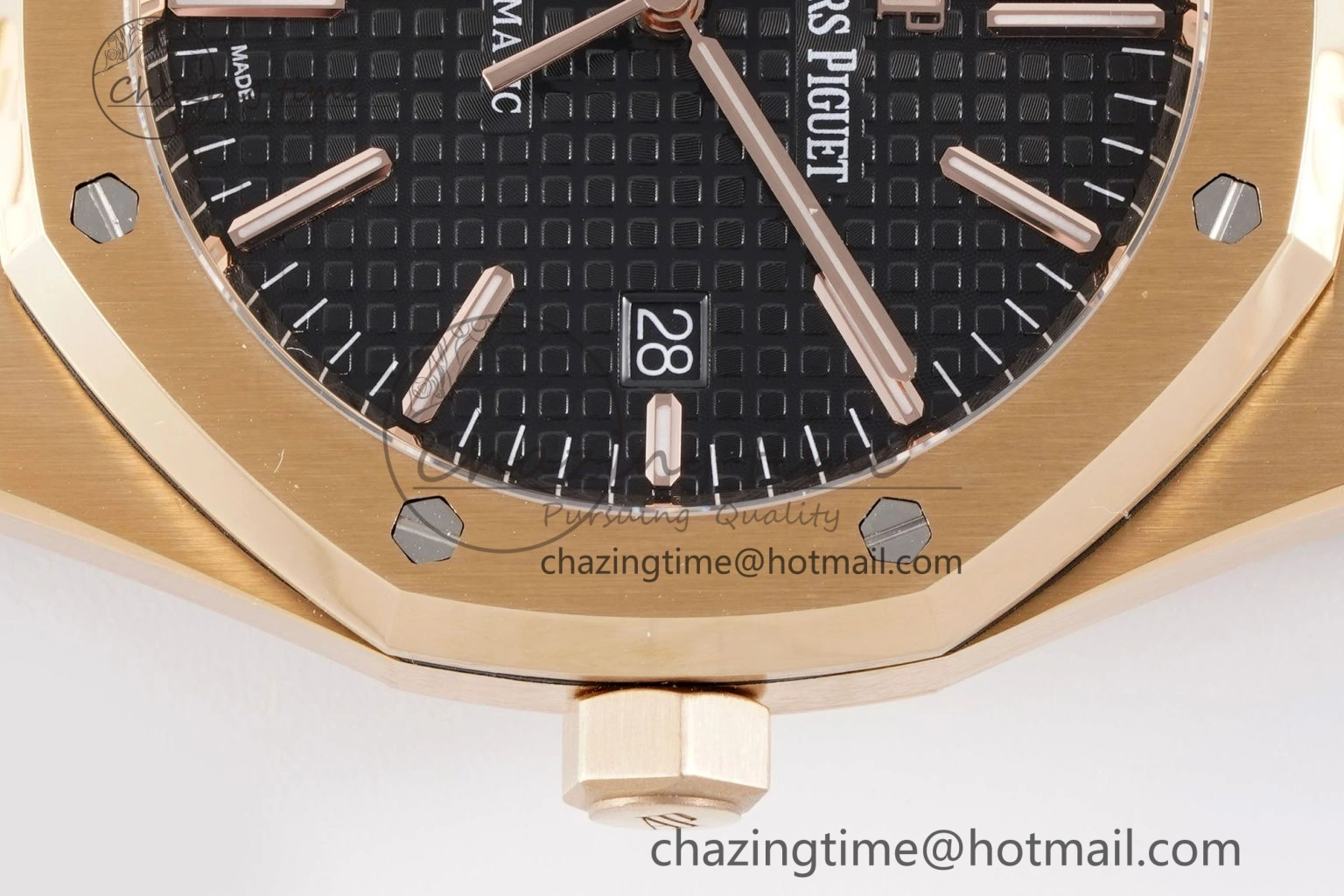 Royal Oak 41mm 15400 RG APSF 1:1 Best Edition Black Textured Dial on RG Bracelet SA3120 Super Clone V Cozy 4591