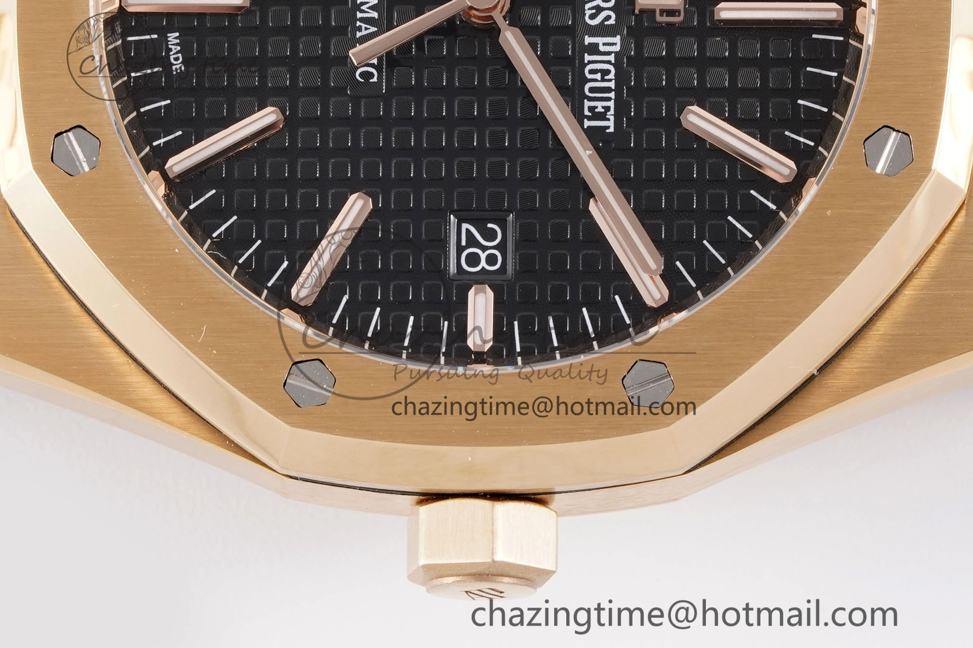 Royal Oak 41mm 15400 RG APSF 1:1 Best Edition Black Textured Dial on RG Bracelet SA3120 Super Clone V Cozy 4591