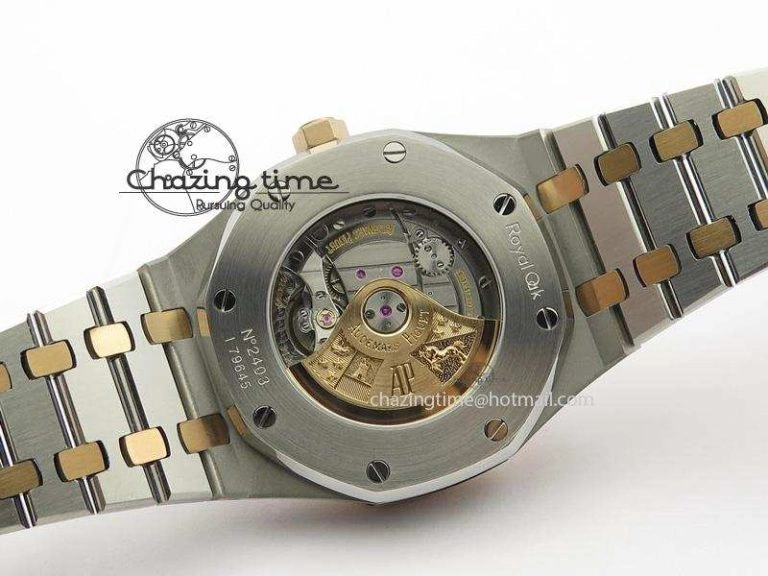 Popular Royal Oak 41mm 15400 RG Bezel JF 1:1 Best Edition Black Dial On SS RG Bracelet A 5085
