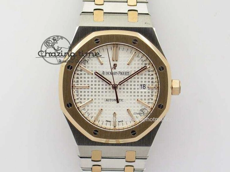 ComfortFit Royal Oak 41mm 15400 RG Bezel JF 1:1 Best Edition Silver Dial On SS RG Bracelet A 5084