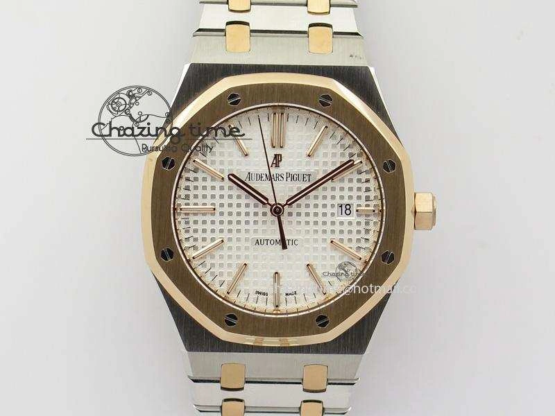 ComfortFit Royal Oak 41mm 15400 RG Bezel JF 1:1 Best Edition Silver Dial On SS RG Bracelet A 5084