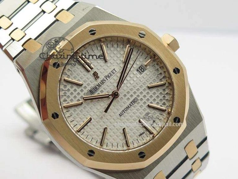 ComfortFit Royal Oak 41mm 15400 RG Bezel JF 1:1 Best Edition Silver Dial On SS RG Bracelet A 5084