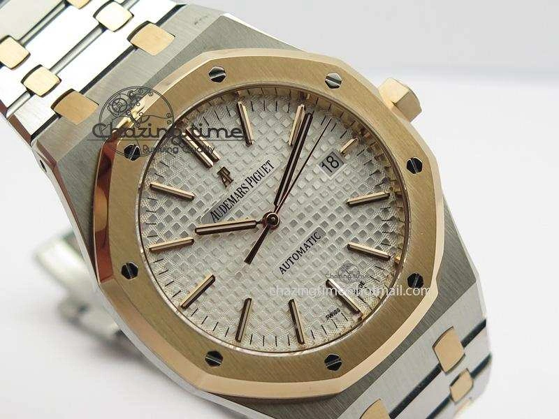 ComfortFit Royal Oak 41mm 15400 RG Bezel JF 1:1 Best Edition Silver Dial On SS RG Bracelet A 5084